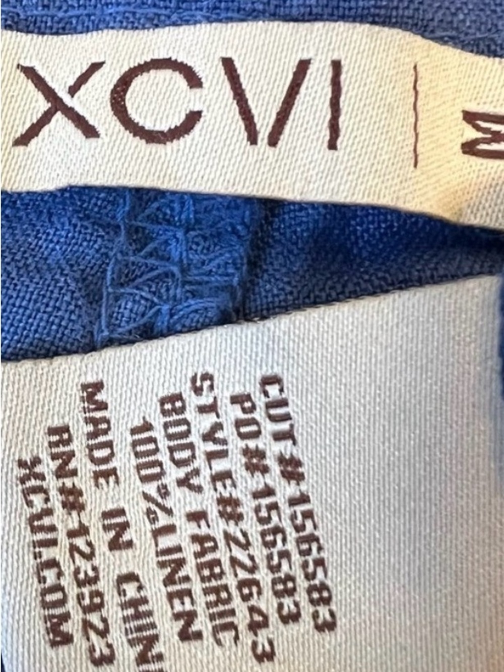 XCVI Wide-Leg Smocked Waist Pants in Denim Blue - Picture 6 of 6